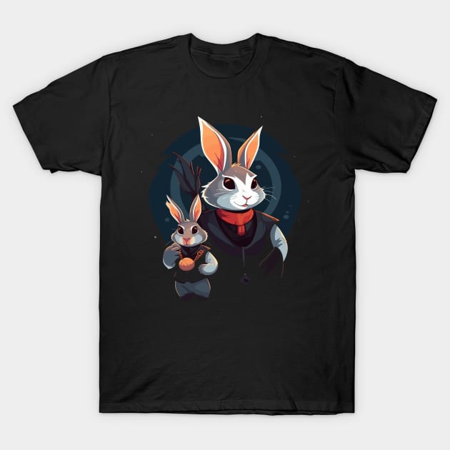 Rabbit Fathers Day T-Shirt by JH Mart